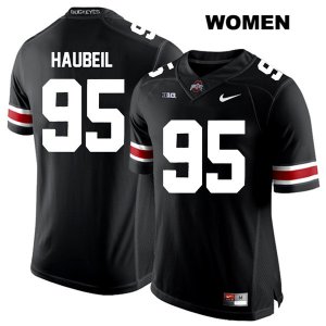 Women's NCAA Ohio State Buckeyes Blake Haubeil #95 College Stitched Authentic Nike White Number Black Football Jersey BQ20V15AW